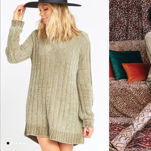 Chenille sweater dress